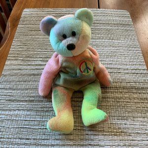 Collector's RARE “Peace” Bear Beanie Baby ~ EUC